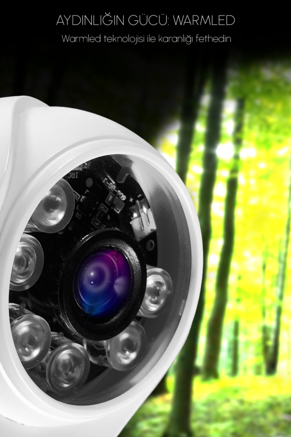 1 Domie Kamera Dome İç Mekan Full HD Renkli Gece Görüşlü Warmled Kameralı AHD Güvenlik Kamerası - Görsel 3