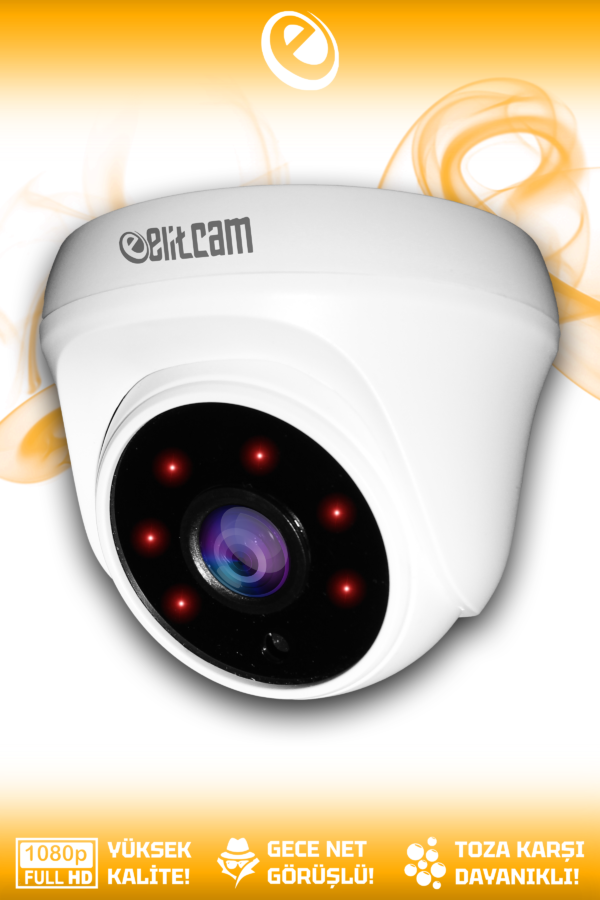 1 Dome Kamera Dome İç Mekan Full HD Gece Görüşlü Irled Kameralı AHD Güvenlik Kamerası