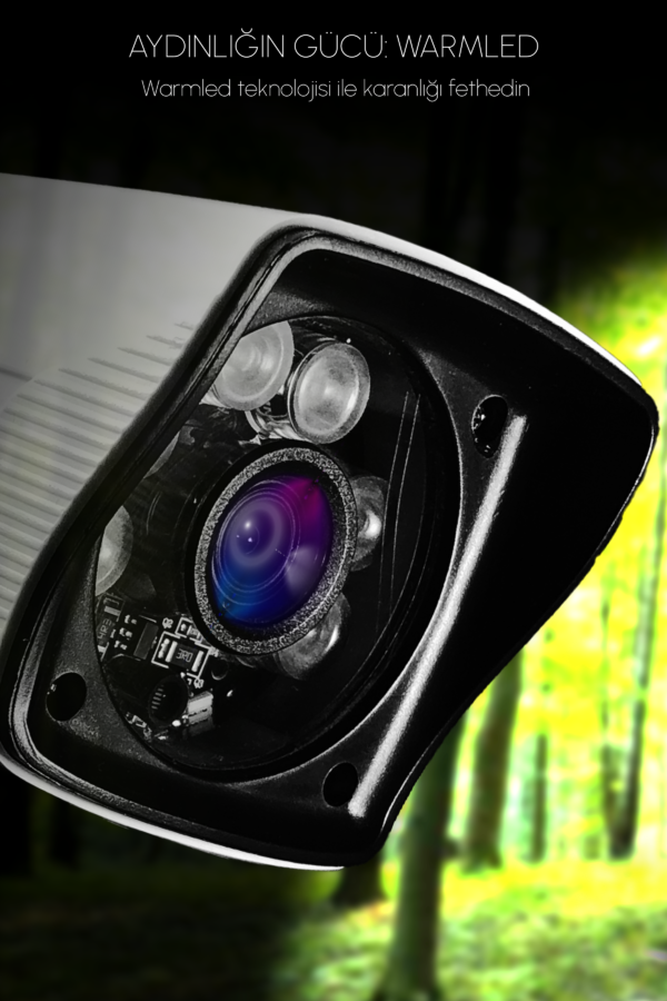 1 Karie Kamera Bullet Dış Mekan Full HD Renkli Gece Görüşlü Warmled Kameralı AHD Güvenlik Kamerası - Görsel 3