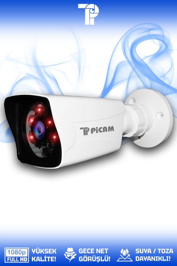 1 Kare Kamera Bullet Dış Mekan Full HD Gece Görüşlü Irled Kameralı AHD Güvenlik Kamerası