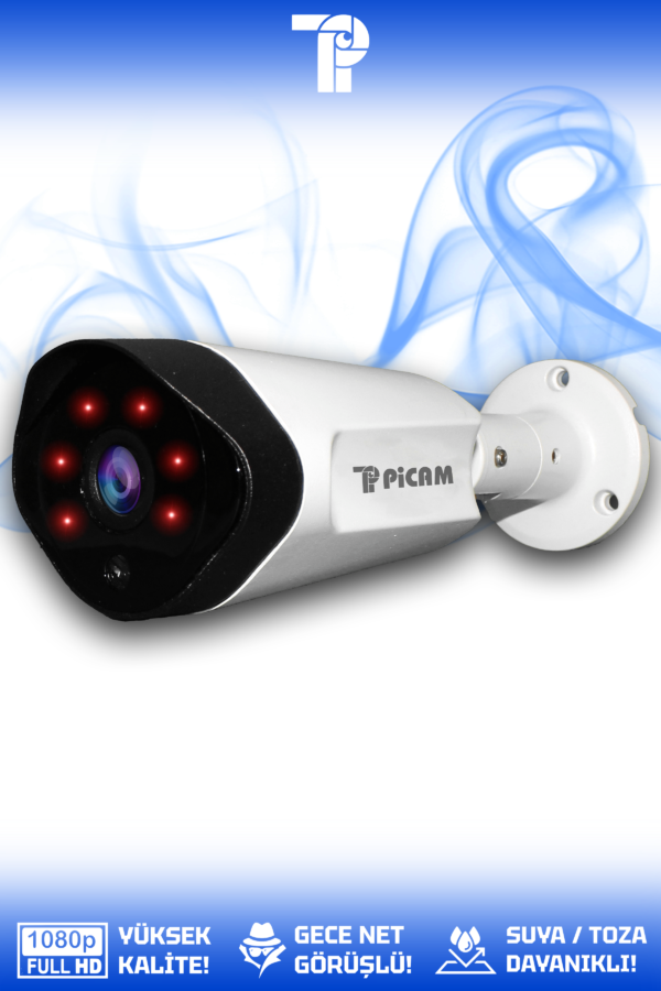 1 Uzay Kamera Bullet Dış Mekan Full HD Gece Görüşlü Irled Kameralı AHD Güvenlik Kamerası