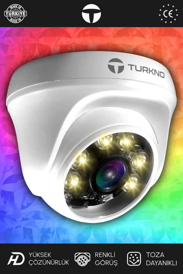 1 Domie Kamera Dome İç Mekan Full HD Renkli Gece Görüşlü Warmled Kameralı AHD Güvenlik Kamerası