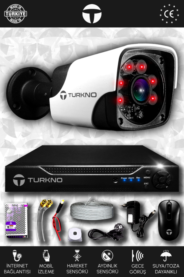 1 Kameralı Pania 1 Dış Kamera Set HDD'siz Full HD Gece Görüşlü Güvenlik Kamerası Sistemi