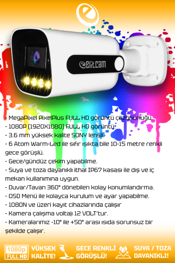 8 Kameralı Zebra 8 Dış Kamera Set 1 TB HDD Full HD Renkli Gece Görüşlü Güvenlik Kamerası Sistemi - Görsel 2