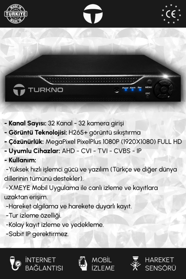 Navea 32 Kanal AHD DVR Xmeye Hibrit Kayıt Cihazı - Görsel 2
